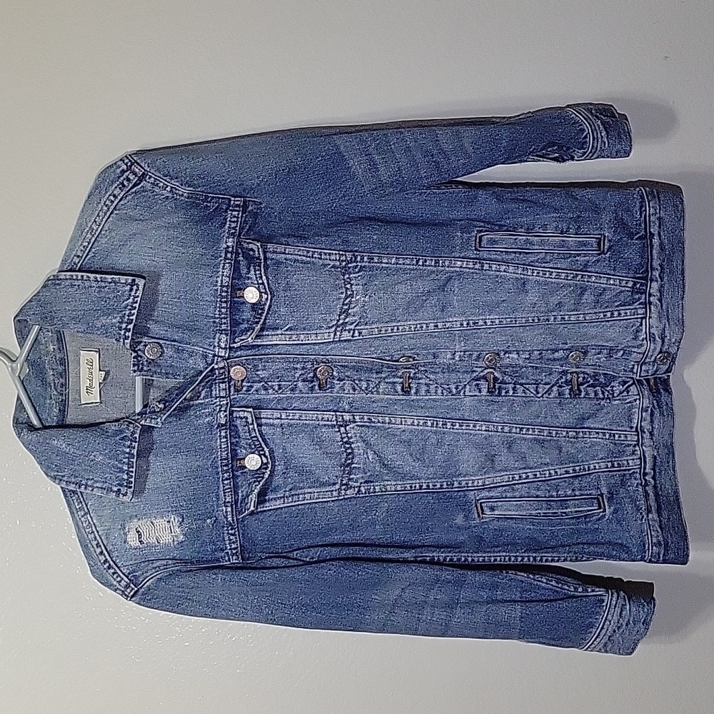 Madewell Distressed Denim Jean Jacket XXS